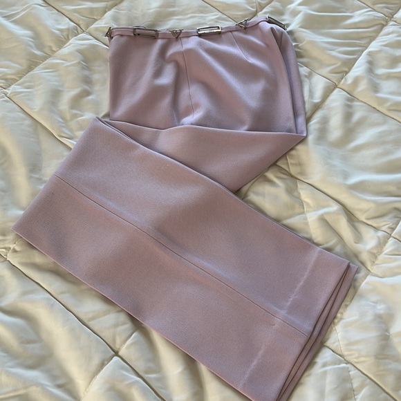 Vertigo Paris Pants - Vintage ‘90s Vertigo made in France classic lilac  trouser with logo belt S / 26